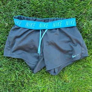 Gray and Blue Nike Shorts